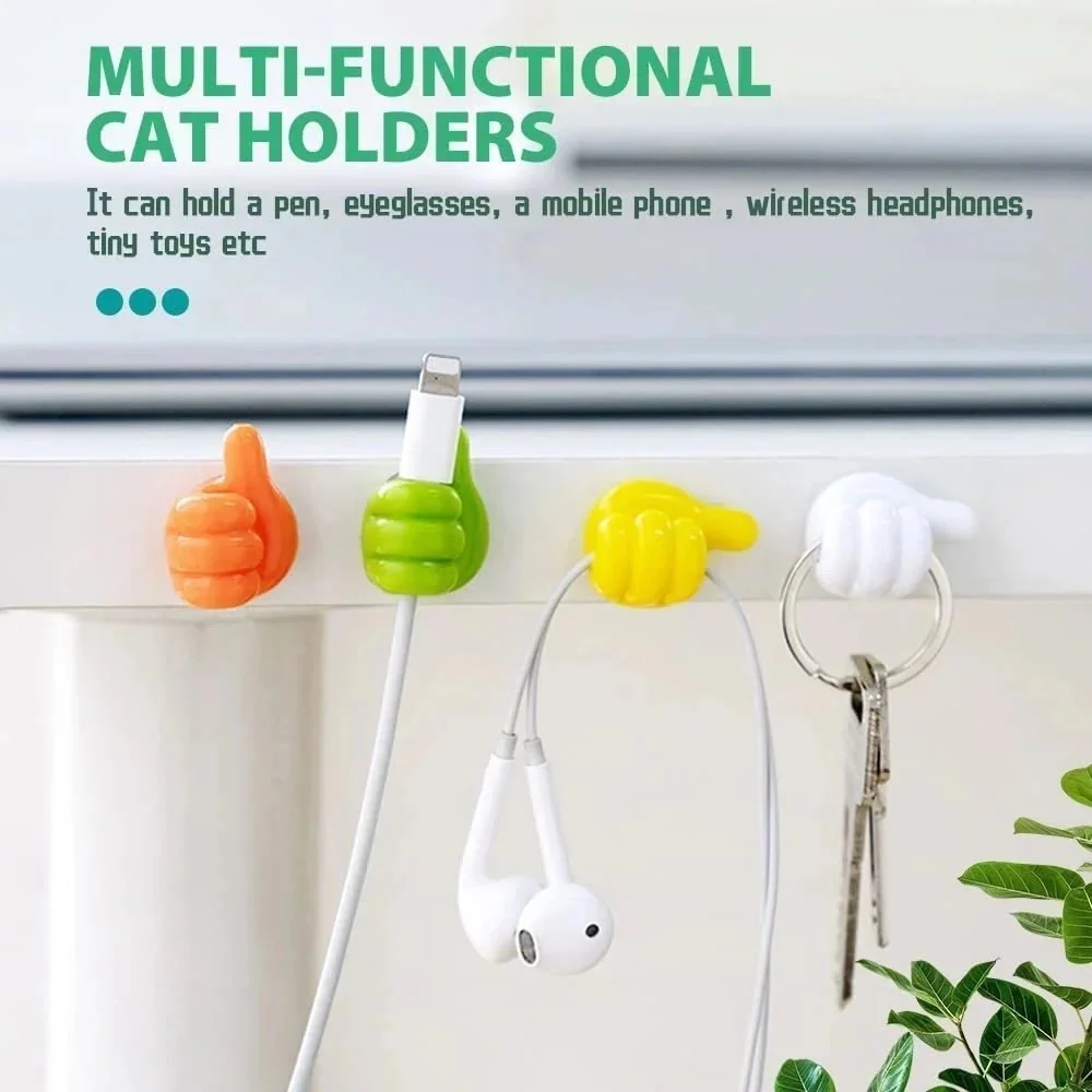 10PCS Silicone Thumb Wall Hook Cable Management Wire Organizer